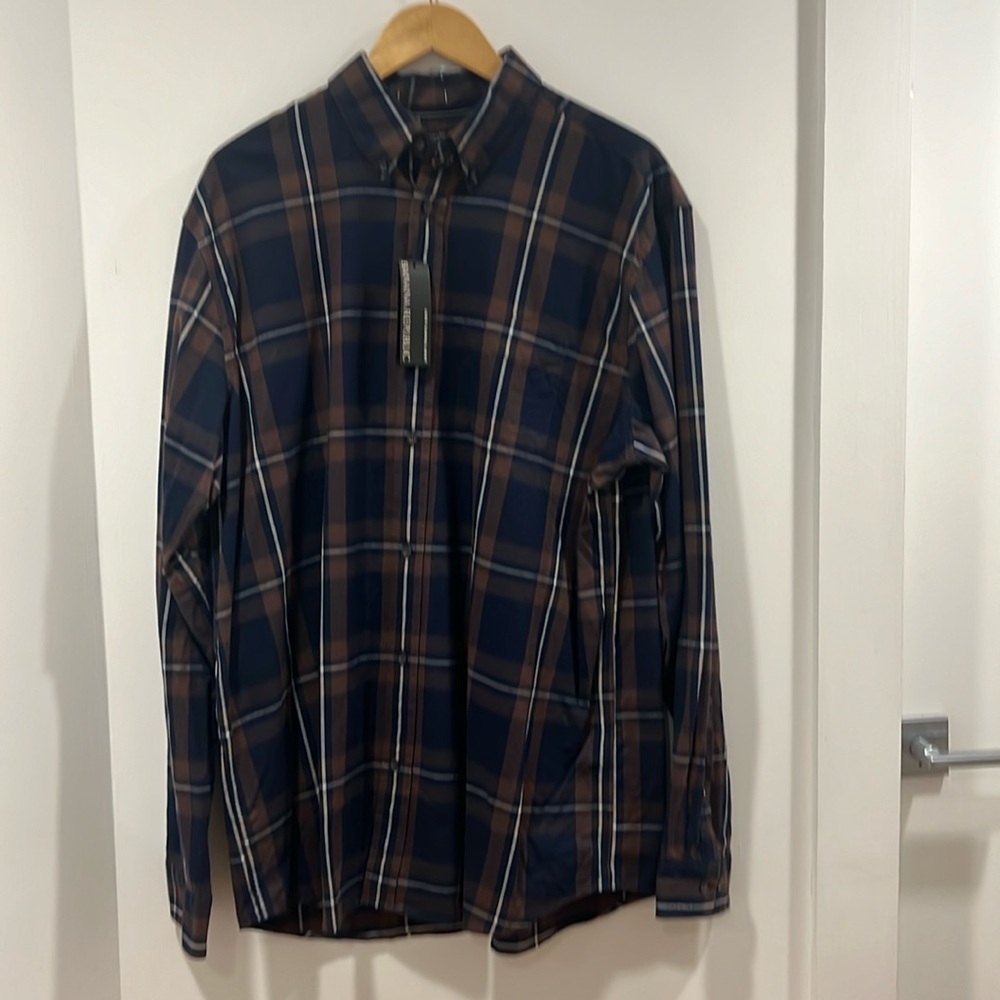 Banana Republic Luxe Flannel Shirt Organic Cotton XL Tall